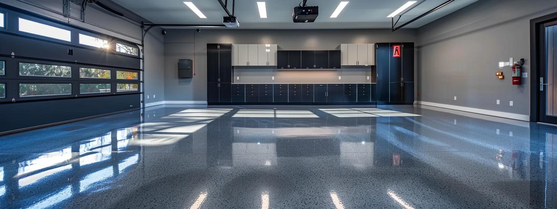 a sleek, modern garage showcasing a durable epoxy-coated floor, stylishly painted moisture-resistant walls, integrated led lighting, and efficient insulation, all designed to enhance functionality and aesthetic appeal within a well-organized workspace. a sleek, modern garage showcasing a durable epoxy-coated floor, stylishly painted moisture-resistant walls, integrated led lighting, and efficient insulation, all designed to enhance functionality and aesthetic appeal within a well-organized workspace.