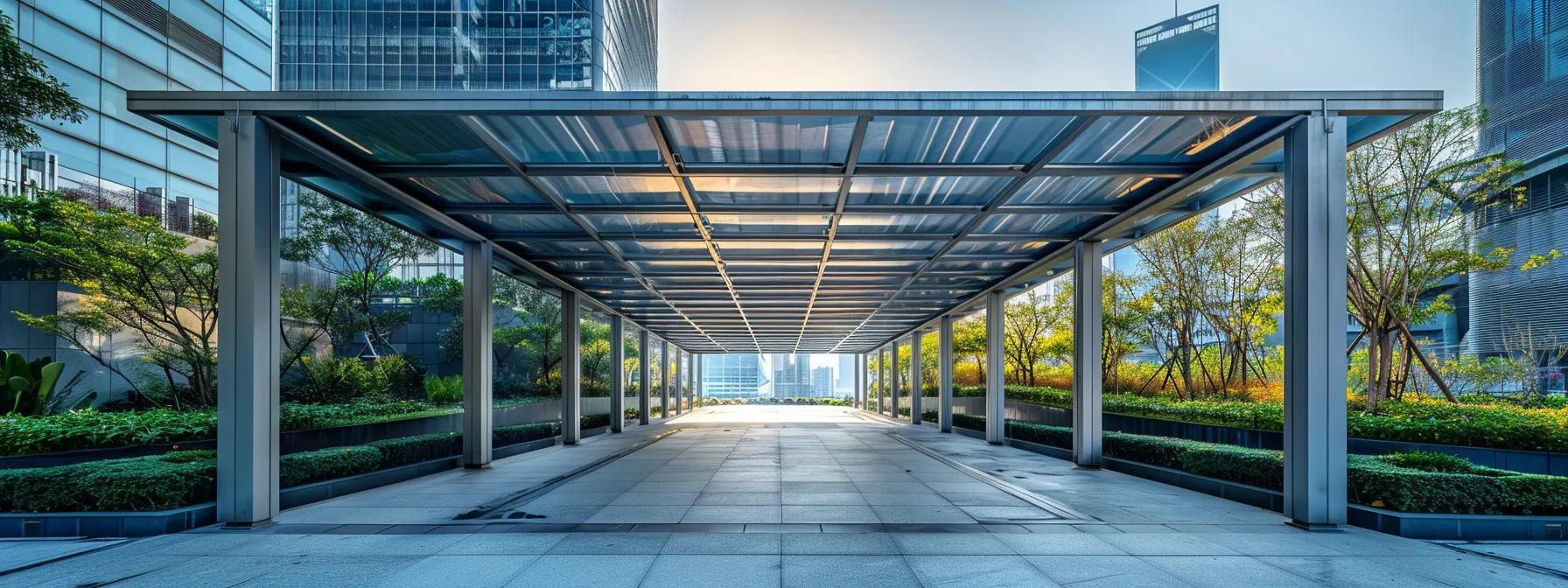 a meticulously assembled metal carport stands proudly in a sleek urban environment, demonstrating its robust design and resilience against the backdrop of a modern cityscape, highlighting the importance of proper assembly and maintenance. a meticulously assembled metal carport stands proudly in a sleek urban environment, demonstrating its robust design and resilience against the backdrop of a modern cityscape, highlighting the importance of proper assembly and maintenance.