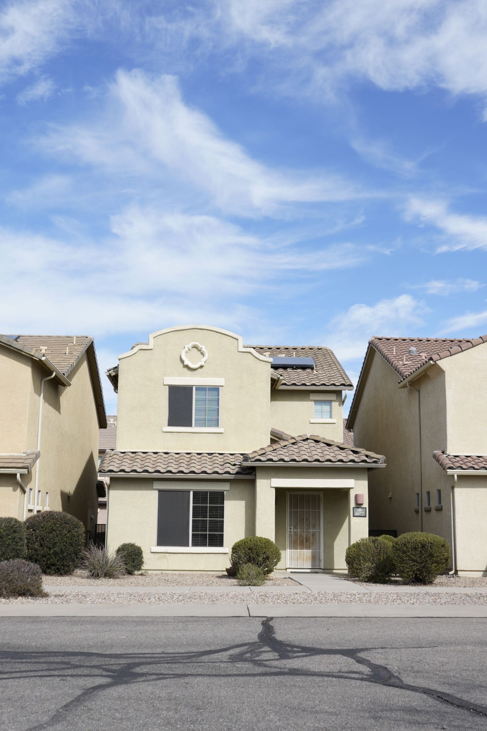 Southwestern Arizona stucco home with tile roof